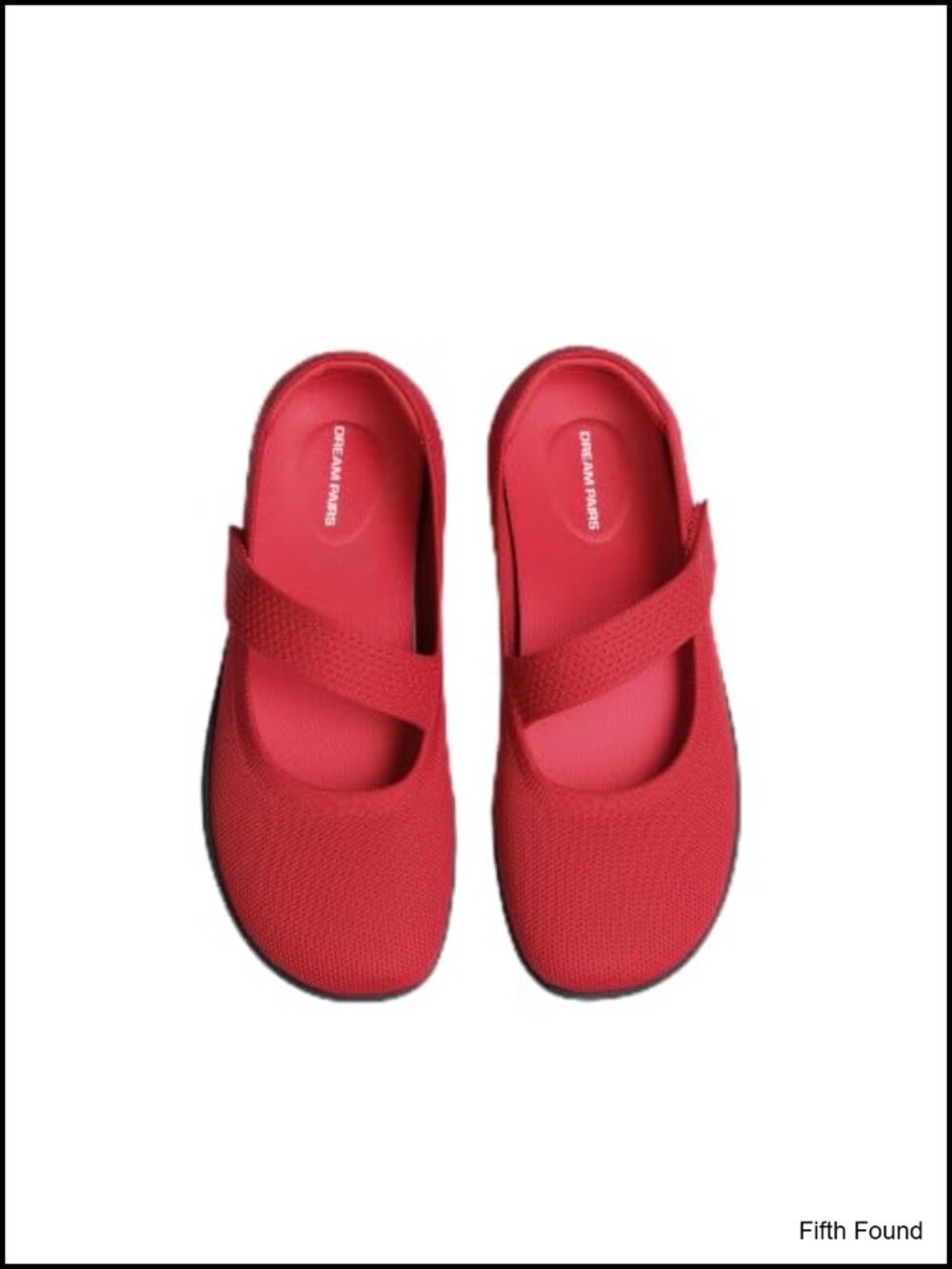 Wide Toe Mary Jane Ballet Flats Knit Arch Support Washable